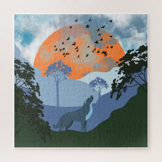 LandschaftsWolf Sun Mountains Puzzle (Vertikal)