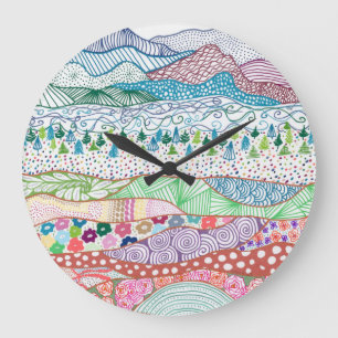 Landschichten. Zeichnung Große Wanduhr