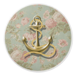 Landschicker girly Seegoldmit blumenanker Keramikknauf