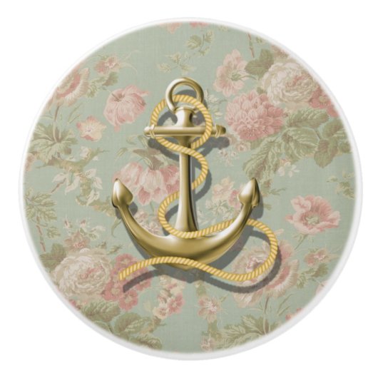 Landschicker girly Seegoldmit blumenanker Keramikknauf (Vorderseite)