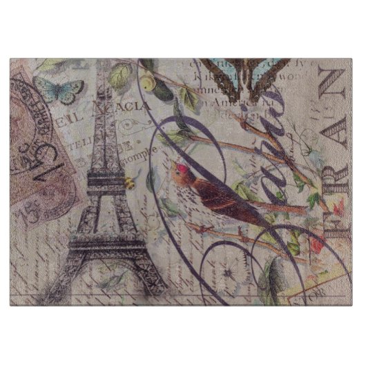 Landschmetterling Paris-Eiffelturm des Skriptes Schneidebrett (Vorderseite)