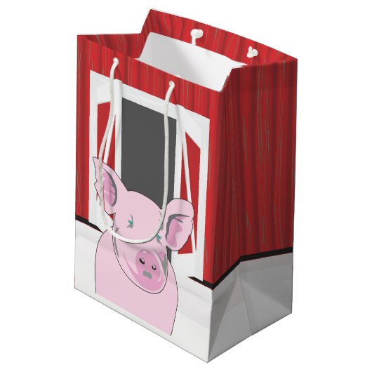 Landschwein mit MGB Mittlere Geschenktüte (Rückseite Schrägansicht)