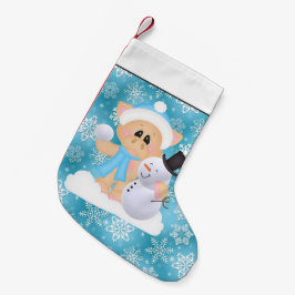 Landschwein und Schneemann Weihnachten Strumpf Kleiner Weihnachtsstrumpf