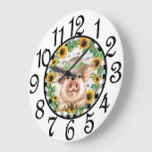 Landschweine-Acryluhr Große Wanduhr (Winkel)