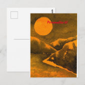 Landsee nachts mit Jägern oder Erntemond Postkarte (Vorne/Hinten)