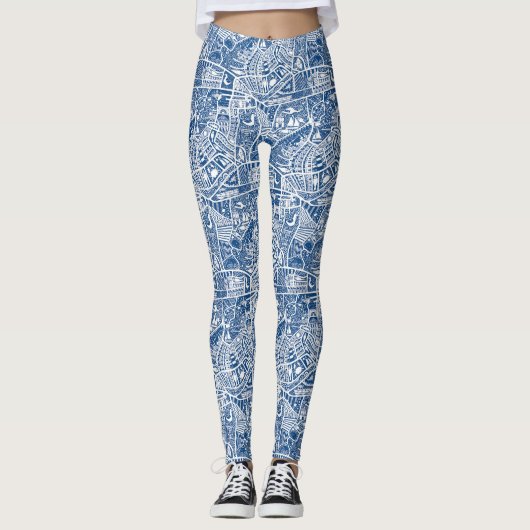 Landseebad Blau Leggings (Vorderseite)