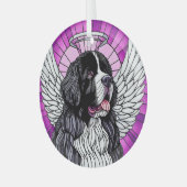 Landseer Neufundland Dog Angel Circle Ornament (Vorderseite links)