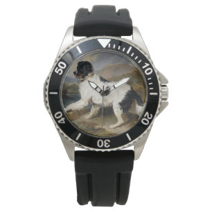 Landseer Neufundland Hund (Schwarzes und Weißes Ti Armbanduhr