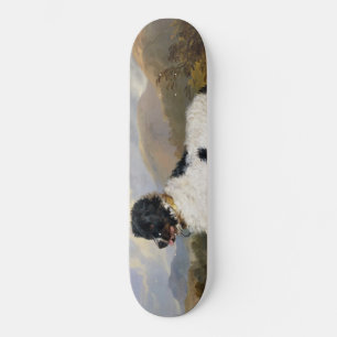 Landseer Neufundland Hund (Schwarzes und Weißes Ti Skateboard
