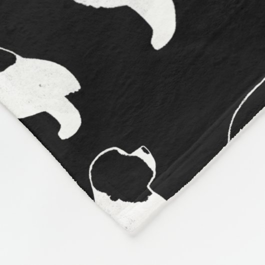 Landseer Neufundland Silhouette-Muster Fleecedecke (Ecke)