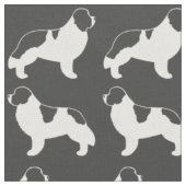 Landseer Newfoundländer Hunde Gemustert Stoff (Nahaufnahme)
