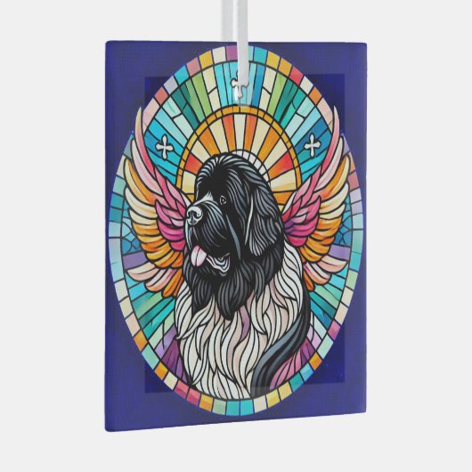 Landseer Newfundland Suncatcher Memorial Ornament (Vorderseite Rechts)