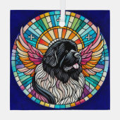 Landseer Newfundland Suncatcher Memorial Ornament (Rückseite)