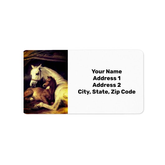 Landseer Pferde Adressaufkleber (Vorne)