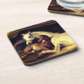 Landseer Pferde Getränkeuntersetzer (Linke Seite)