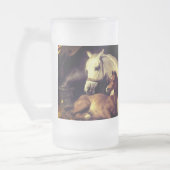 Landseer Pferde Mattglas Bierglas (Links)