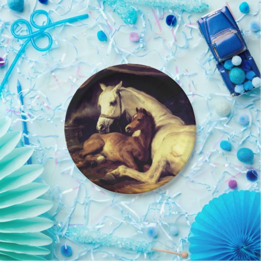 Landseer Pferde Pappteller (Party)