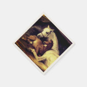 Landseer Pferde Serviette (Ecke)
