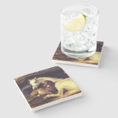 Landseer Pferde Steinuntersetzer (Seitenansicht)