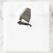 Landsegeln in Blk n Wht Classic Round Aufkleber (Tasche)