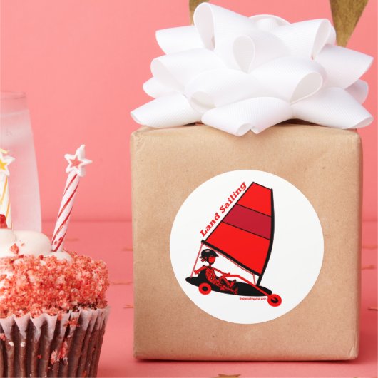 Landsegeln in Red Classic Round Aufkleber (Party)