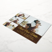 Landseitige FOIL Rustikale Hochzeit retten Datum Folieneinladung (Gedreht)