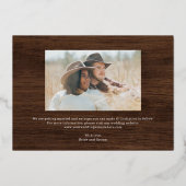 Landseitige FOIL Rustikale Hochzeit retten Datum Folieneinladung (Rückseite)