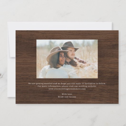 Landseitige rustikale Hochzeit Speichern Sie die D Dankeskarte (Rückseite)