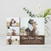 Landseitige rustikale Hochzeit Speichern Sie die D Einladung (Stehend Vorderseite)