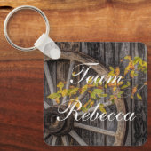 Landsitz - Rustikales Wagenrad für Western Schlüsselanhänger (Vorderseite)