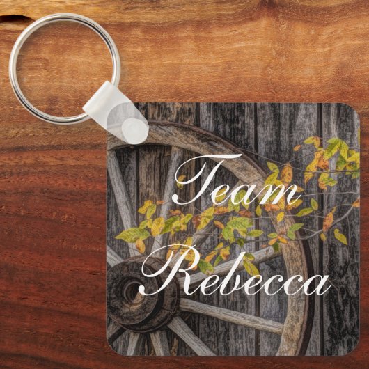 Landsitz - Rustikales Wagenrad für Western Schlüsselanhänger (Vorderseite)