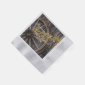 Landsitz - Rustikales Wagenrad für Western Serviette (Ecke)