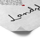 Landslide Graues Herz Song Lyrica Kunst, Dichtung  Poster (Ecke)