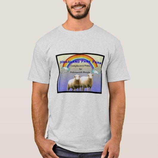 Landspitzen-Park-Bauernhof Poltroonish Sheeple T-Shirt (Vorderseite)