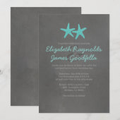 Landstarfish-Strand-Hochzeits-Einladungen Einladung (Vorne/Hinten)