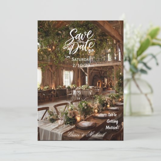 LANDSTIL SAVE-THE-DATE-KARTE (Stehend Vorderseite)