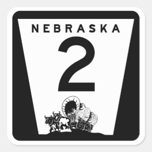 Landstraße 2, Nebraska, USA Quadratischer Aufkleber