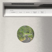 Landstraße durch Bäume, Oregon Magnet (In Situ (Geschirrspüler))