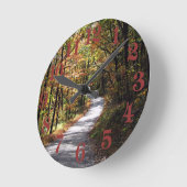 Landstraße Herbst Runde Wanduhr (Winkel)