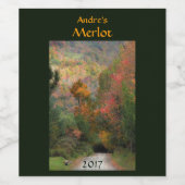 Landstraße im Herbst Weinsiegel Weinetikett (Einzelnes Label)