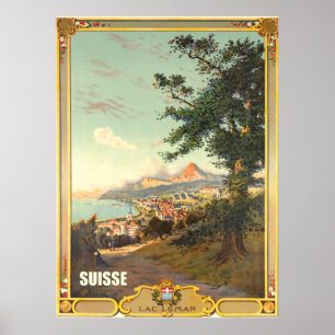 Landstraße in der Nähe des Lac Leman, Schweiz Poster