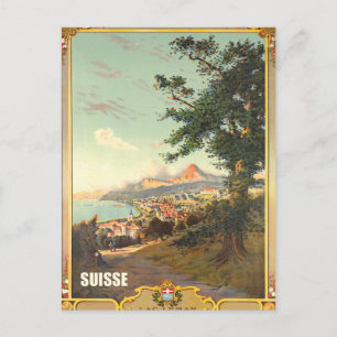 Landstraße in der Nähe von Lac Leman, Suisse Postkarte