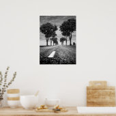 Landstraße mit Baumstruktur Poster (Küche)