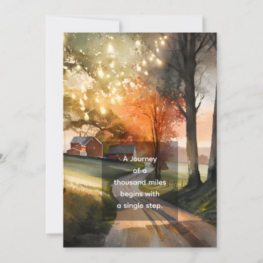 Landstraße Wasserfarbe Einladung (Rückseite)