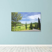 Landstrasse zwischen Zypressen in Leinwanddruck (Insitu (Holzboden))