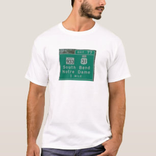 Landstraßen-Ausgangs-Zeichen-Foto South Bend T-Shirt