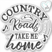 Landstraßen bringen mich Zuhause ©GraphicLoveShop Aufkleber (Vorderseite)