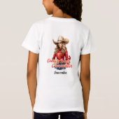 Landstraßen Cowgirl Stiefel Beauty blonde Mädchen T-Shirt (Rückseite)
