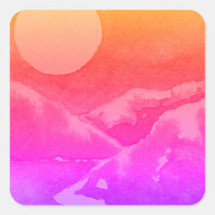 Landstraßen Landschaft und Natur Quadratischer Aufkleber