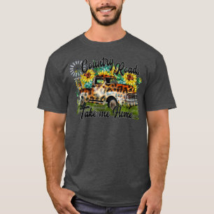 Landstrassen Leopard Truck Sonnenblumen Windmill W T-Shirt